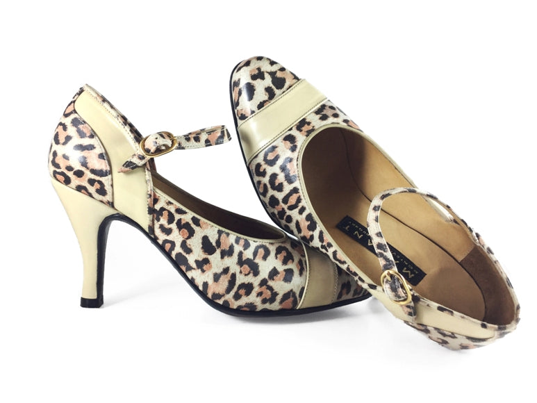 AND/OR Avolene Kitten Heel Court Shoes, Leopard Leather, 4